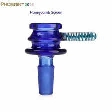 Phoenix Star 14mm Thick Glass Bong Deep Blue Bowl 7-hole Filter Screen 🔥🎆💨💥