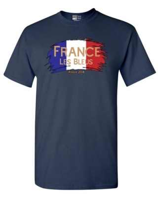 France Les Bleus Russia 2018 Football Team Fan Wear DT Adult T-Shirt Tee 