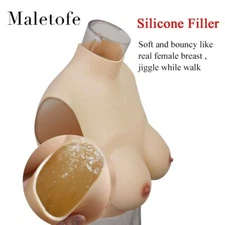 Silicone Breast Form Plate Fake Boobs Silicone Gel Filler C Cup Crossdresser