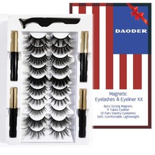 Magnetic Eyelashes with 4 Tubes Eyeliner Kit Long Magnetic Lashes Wispy 10-20...
