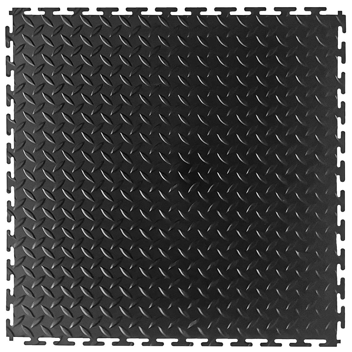 Garage Floor 18 x 18 inch Square Diamond Plate Interlocking Floor Tiles for H...