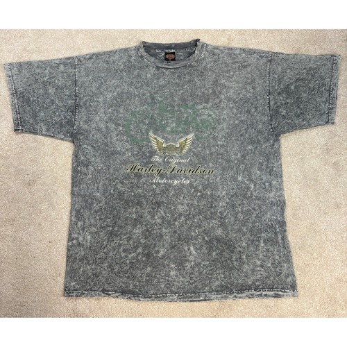 Harley Davidson of El Cajon CA Acid Washed Distressed Graphic T-Shirt Size 2XL - Afbeelding 2 van 8