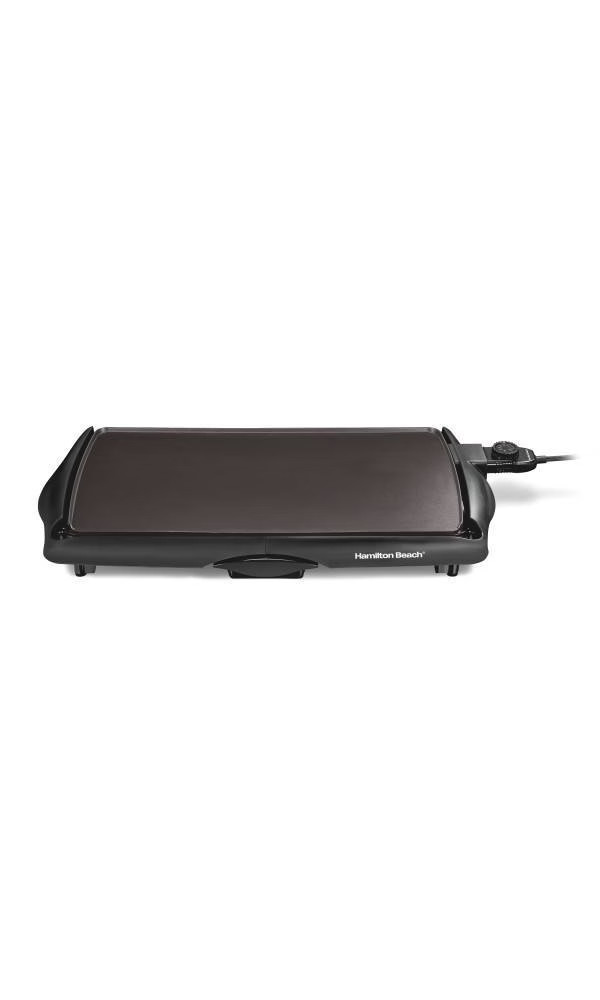 Hamilton Beach 200 sq. in. Griddle Durable Nonstick Cool-Touch Handle Easy Clean