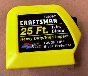 Vintage Craftsman USA 25 Ft. 1” Heavy Duty Locking Tape Measure 9-39397 - Yellow