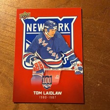 2025-26 UPPER DECK NY RANGERS CENTENNIAL RED PARALLEL SSP TOM LAIDLAW #23