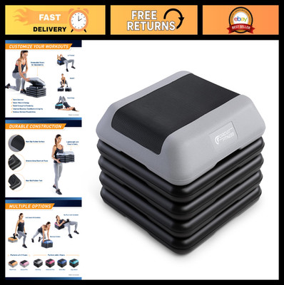 Adjustable Height Aerobic Step Platform - 16''x16'', Non-Slip Rubber, Home Fitness