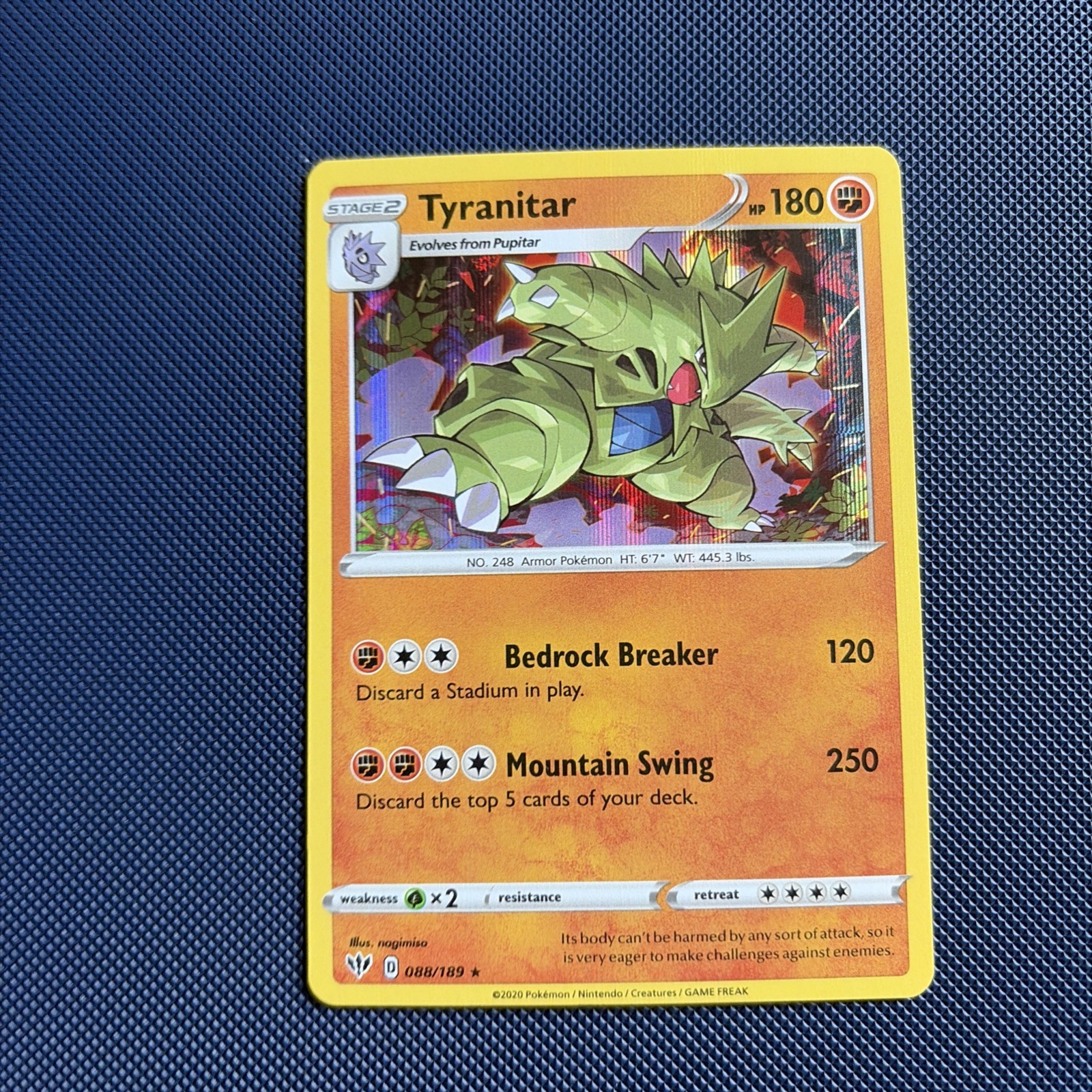 Tyranitar 88/189 Darkness Ablaze Holo Pokemon TCG