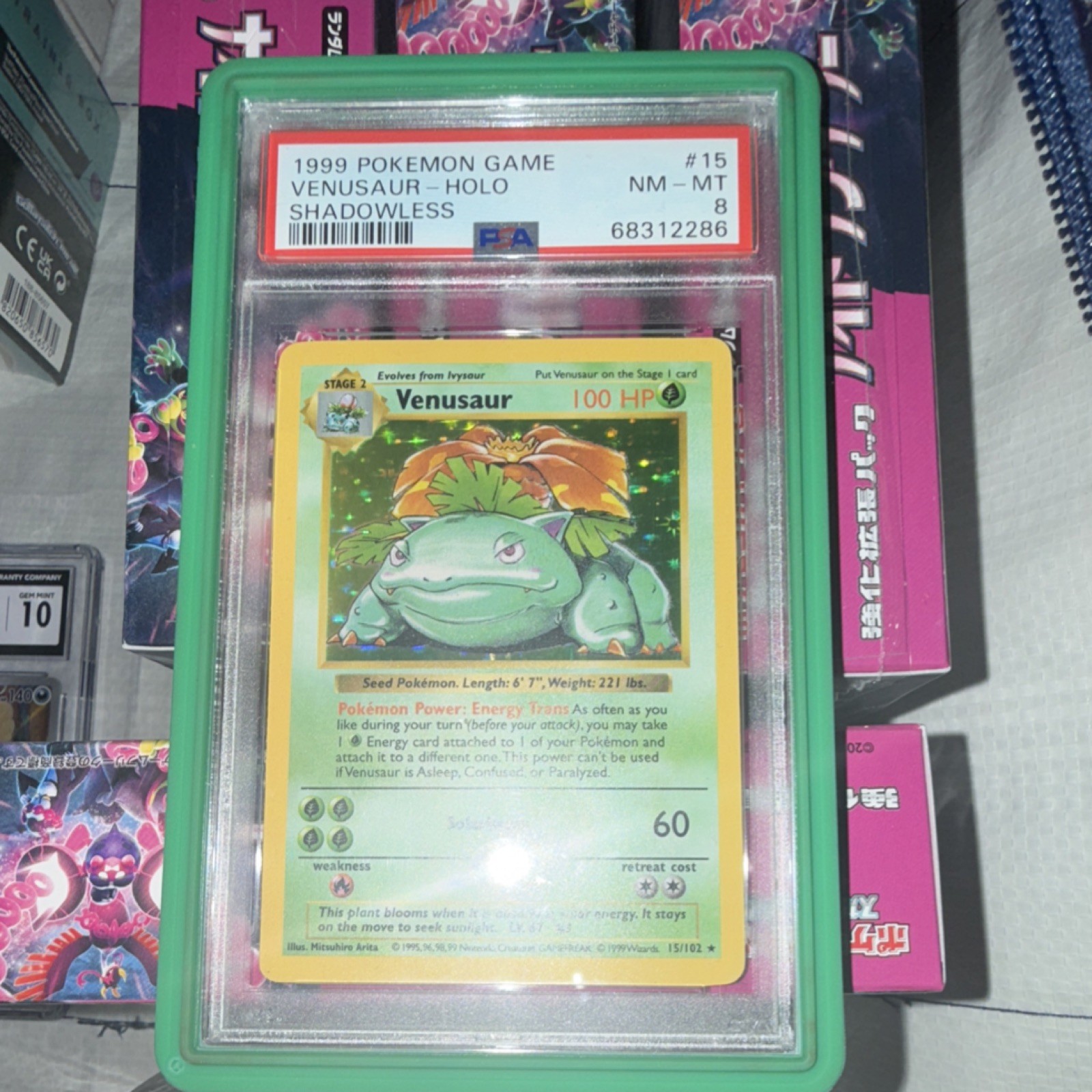 Pokémon Venusaur Holo Shadowless Base Set 1999 15/102 PSA 8