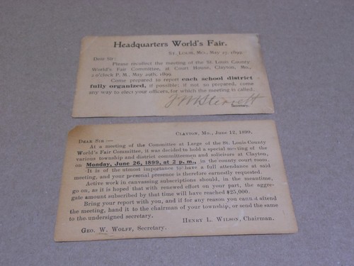 1904 St. Louis World's Fair - 1899 Planning Committee Postcards