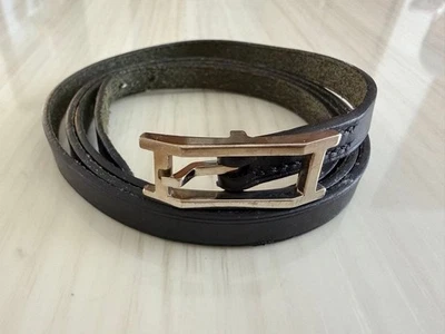 [Occasion] Bracelet en cuir HERMES H boucle noire longue enveloppe 83 cm =... - Photo 1/4