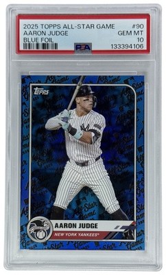 2025 Topps All-Star Game Aaron Judge #90 Blue Foil /150 Yankees PSA 10