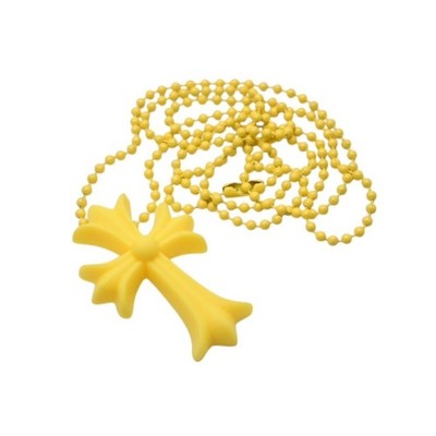 CHROME HEARTS Rubber Small CH Cross Silicon Necklace Rubber Yellow CHROME HEARTS Rubber Small CH Cross Silicon Necklace Rubber Yellow