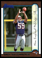 1999 Bowman #179 Andy Katzenmoyer Rookie RC New England Patriots football card. rookie card picture