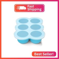 btrfe Baby Food Freezer Tray with Lid, 6 x 3 Ounce Silicone Freezer Molds Storag