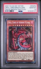 2021 YU-GI-OH! TIN OF ANCIENT BATTLES #EN252 URIA, LORD OF SEARING FLAMES PSA 10