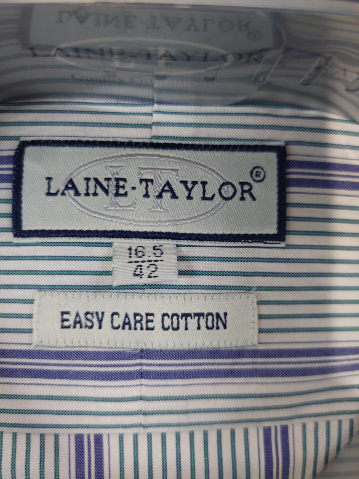 Laine Taylor Men's Easy Care Cotton Striped Dress Shirt Size 16.5 image 2