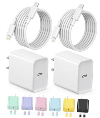 iPhone Charger Fast Charging USB C Charger Block Type C Charging iPad 6FT White