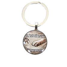 Pet Memorial Paw Print Keychain Dog Loss Gift Sympathy Keepsake Charm Detachable