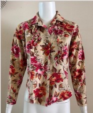60s 70s H Bar C Western Pearl Snap Ruffle Blouse Floral Cowgirl Shirt Vintage