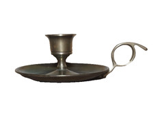 Antique Solid Brass Chamberstick Candlestick Holder 4" x 2".