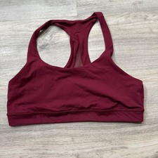 Lululemon Energy Bra Ribbed Maroon Burgundy Racerback Medium Support Workout 10