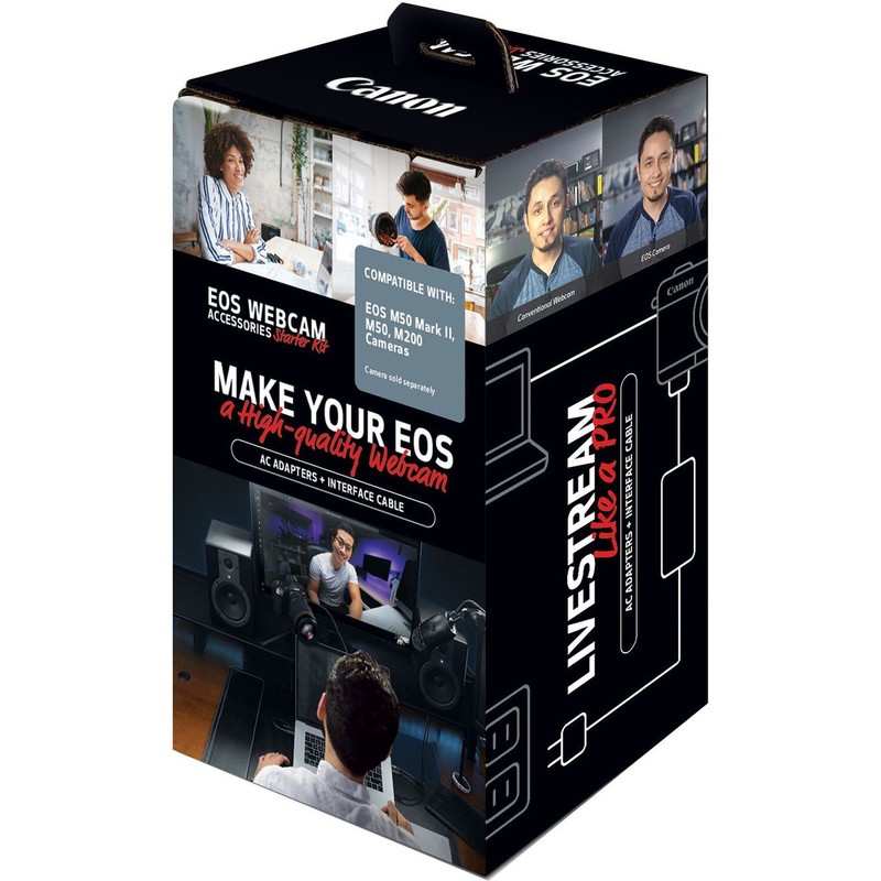 Canon EOS Webcam Accessories Starter Kit for EOS M50 Mark II, M50, M200 Cameras