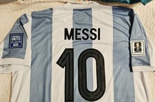 Argentina 2026 World Cup Lionel Messi #10 Soccer Jersey White Blue Size M