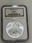 1999 Silver Eagle  NGC MS 69 Brown Label ~ PRISTINE ~ NO SPOTS (030)