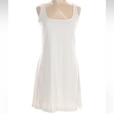 Old Navy Women's White Mini Dress built in shorts scoop back NWOT power soft