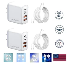 Compact 40W USB-C & A Charger, 4-Port Power Adapter for Quick Device Charging