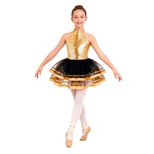 Kids Girls Dance Dress Fashion Dancewear Round Neckline Leotard Sparkly Jazz