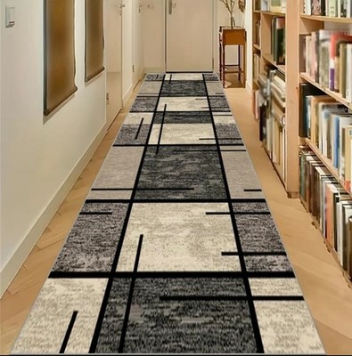 Modern Geometric Pattern Long Carpet, 1 Count Non Slip Soft Comfortable Washable
