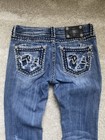 Y2k Miss Me blue bootcut jeans with distressed details size 27x32