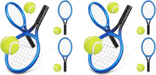1:12 Mini Tennis Racket and Ball Set, 8 Sets Miniature Tennis Kit Cake Topper Do