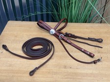 TOP QUALITY Western Horse Headstall Bridle  Reins Set w Silver Conchos  PRETTY