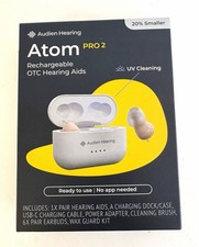 Audien Atom Pro 2 Rechargeable Hearing Aids NEW SEALED 1 Pair