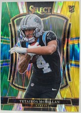2025 Panini Select Tetairoa McMillan Green Yellow Shock Prizm RC #144 Premier