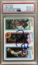 1980 Topps Larry Bird, Cartwright, Drew RC PSA 8 AUTO 10