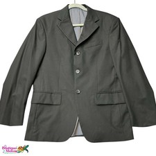 Oscar de la Renta Sz 42 Black Wool Blend 3 Button Blazer Sport Coat Jacket Men