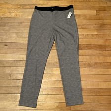 Talbots Pants Women s Size 12 Houndstooth Plaid Stretch Pull On Office Career