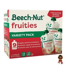 Fruities Stage 2 Baby Food Variety Pack, 3.5 Oz Pouch 9 Pack 