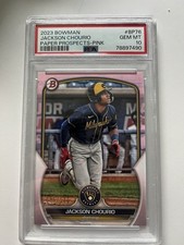 2023 Bowman Prospects Jackson Chourio BP-76 Pink /175  PSA 10 Low POP