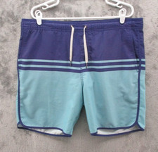 Fair Harbor Swim Trunks Mens Large Blue Swim Shorts Lined Drawstring Pocket
