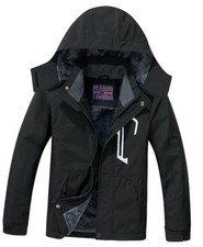 Boy's Ski Jacket Waterproof Winter Coat, Kid's Fleece 10-12 Years Black