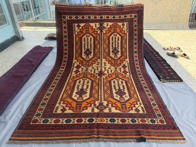 Hand Woven Afghan Qalaino Kilim Rug 6x9 ft Vintage Persian Style Tribal Carpet