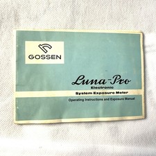 Gossen Luna-Pro Electronic System Exposure MeterOperating Manual 1960s