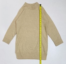 Zara Women Wool Acrylic Blend Knit Sweater Dress Size 11-12 Tan