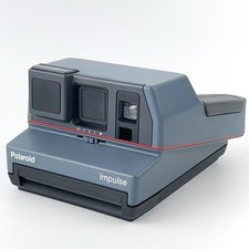 Vintage Polaroid Impulse 600 Instant Camera Gray Red Stripe Tested