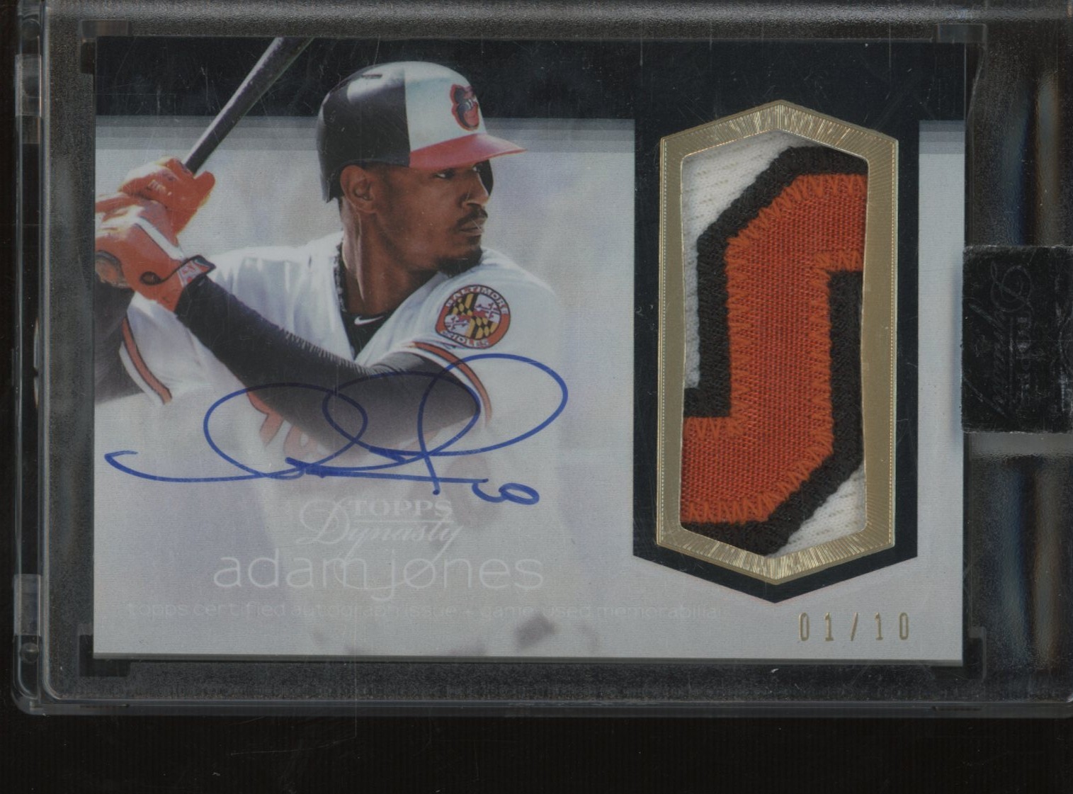 2018 Topps Dynasty Adam Jones Orioles 3-Color Patch AUTO 1/10