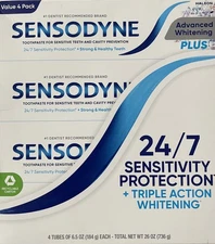 SENSODYNE Advanced Whitening Toothpaste 6.5 OZ each 4-Pack